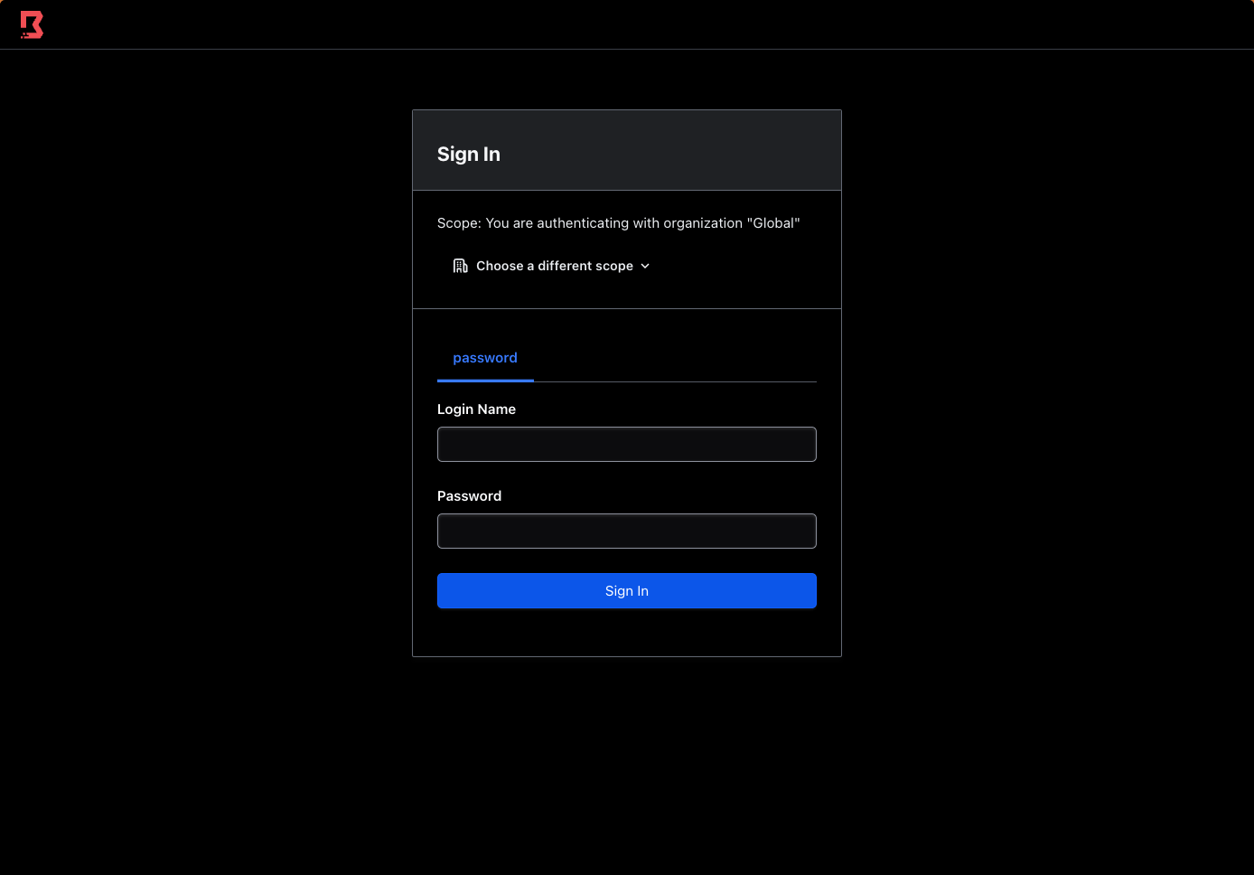 Admin UI Login