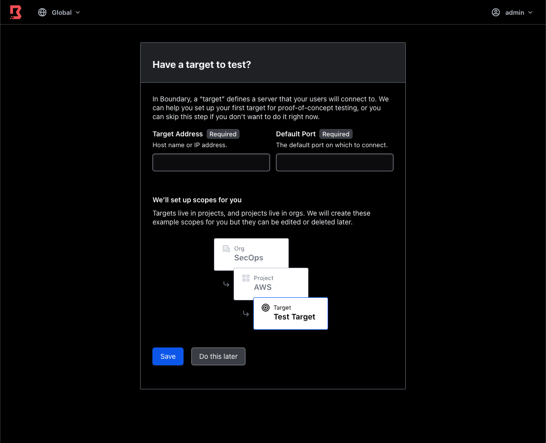 Boundary setup wizard