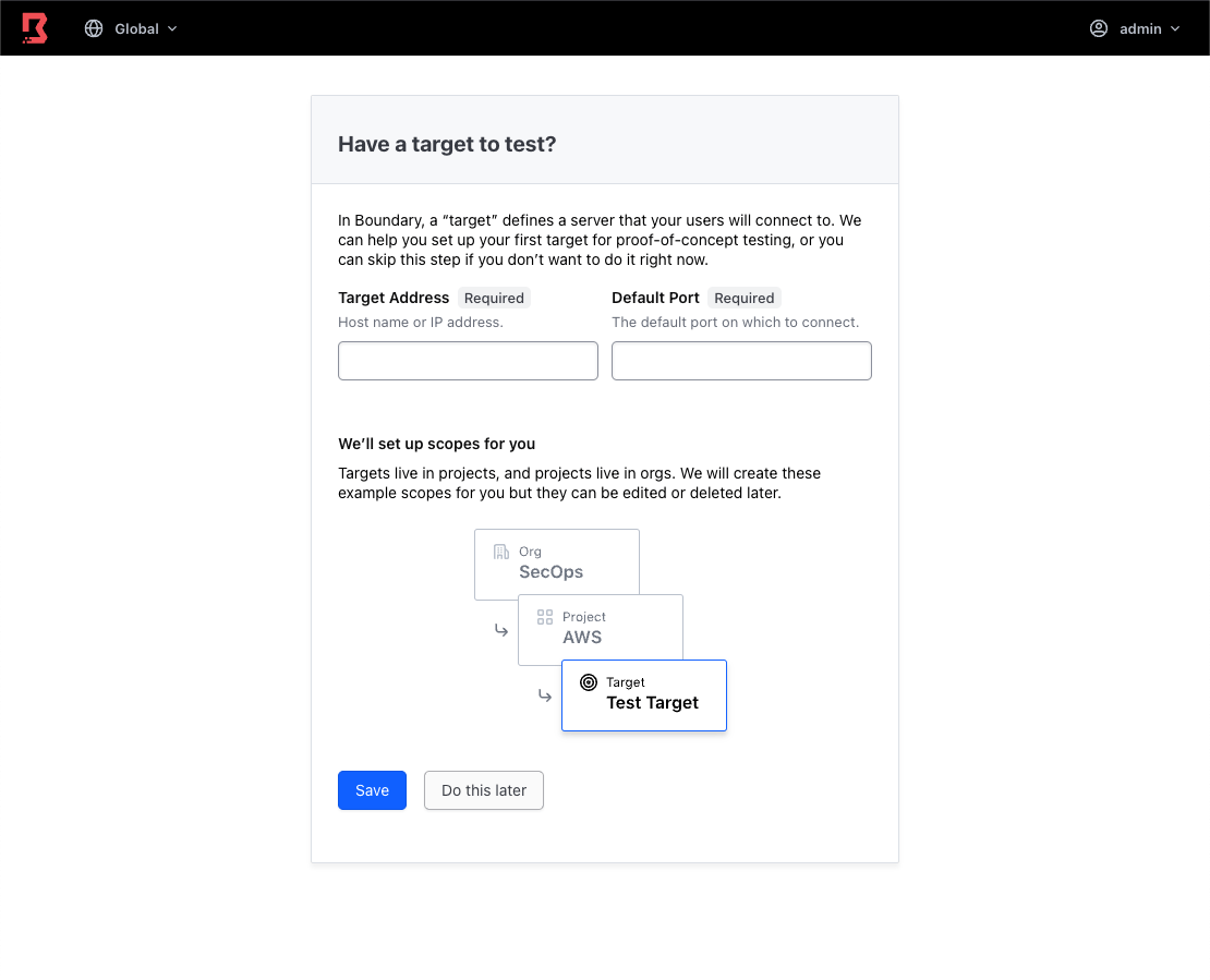 Boundary setup wizard