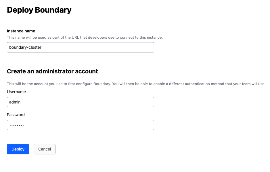 Start HCP Boundary deploy