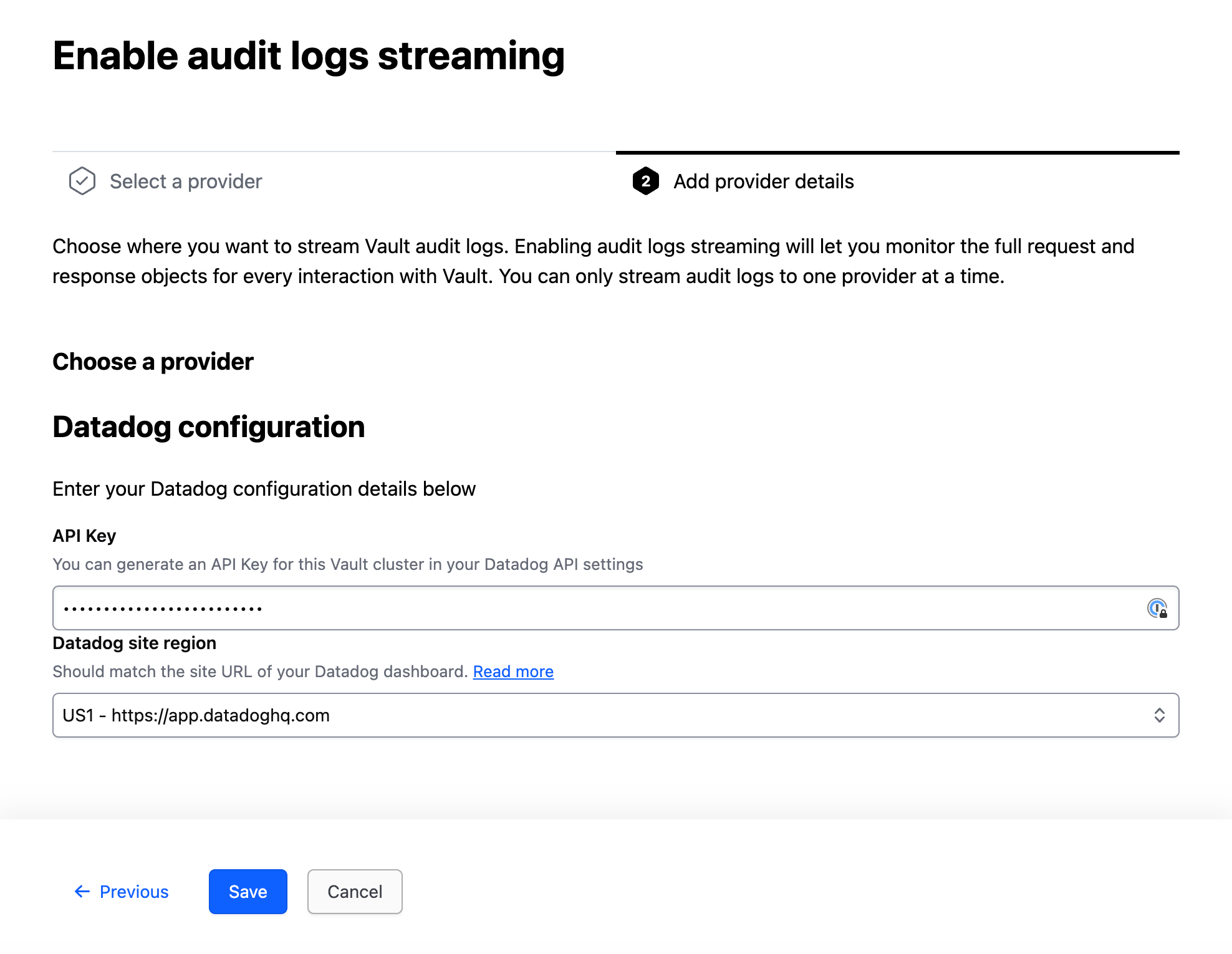 Configure Datadog provider