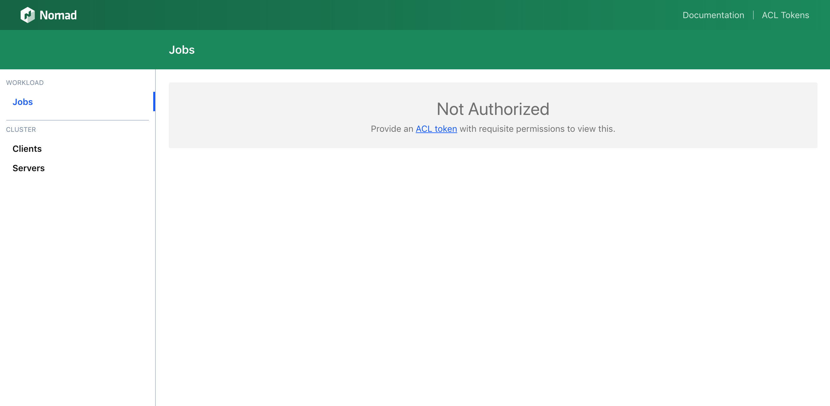 Not authorized to see jobs
