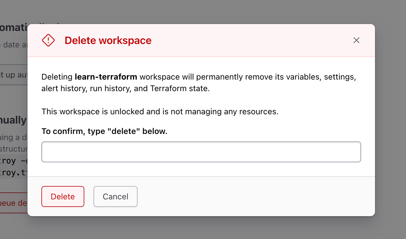 Destroy Resources and Workspaces Terraform HashiCorp Developer