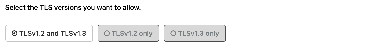 Terraform Enterprise TLS Versions User Interface