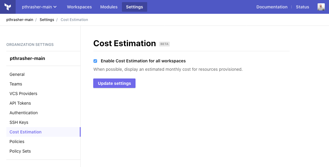 enable cost estimation