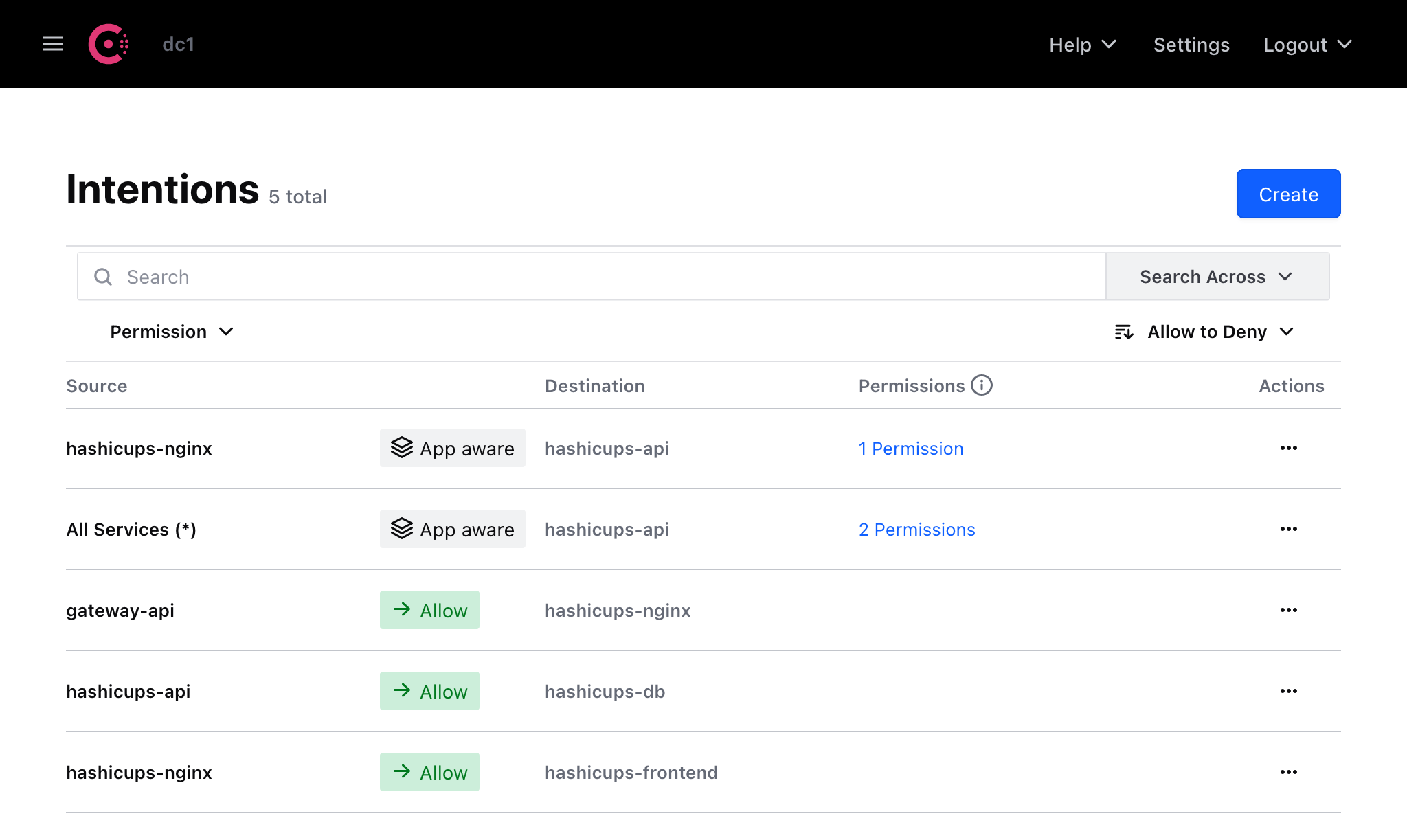 Intentions page - Allow only specified Intentions page - Allow only specified