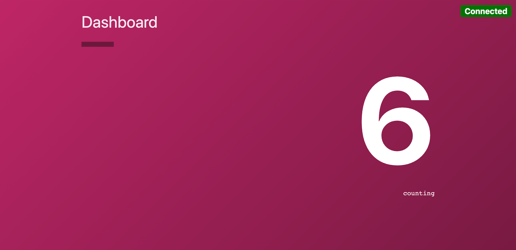 Counting service dashboard shows positive number to confirm Consul Federation