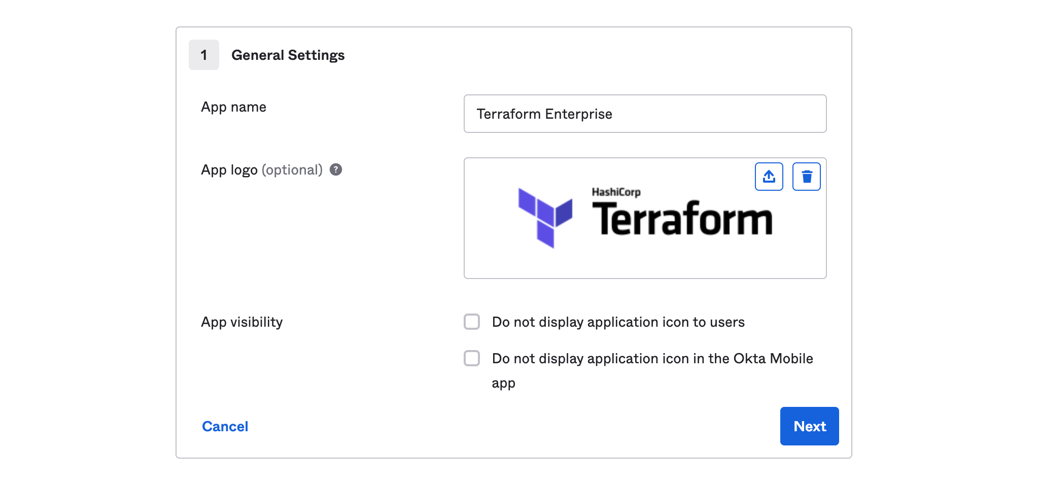 Create Terraform Enterprise SAML Application in Okta