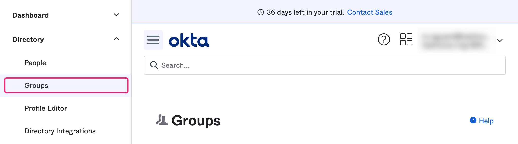 Go to Okta groups page