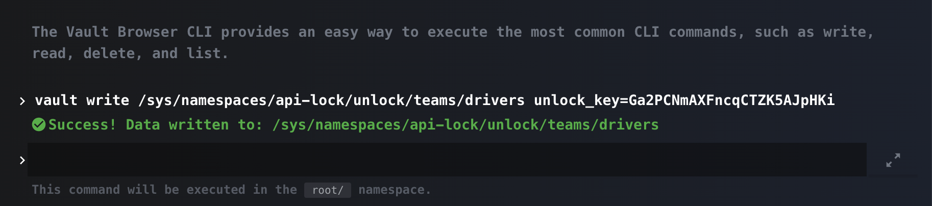 Unlock namespace