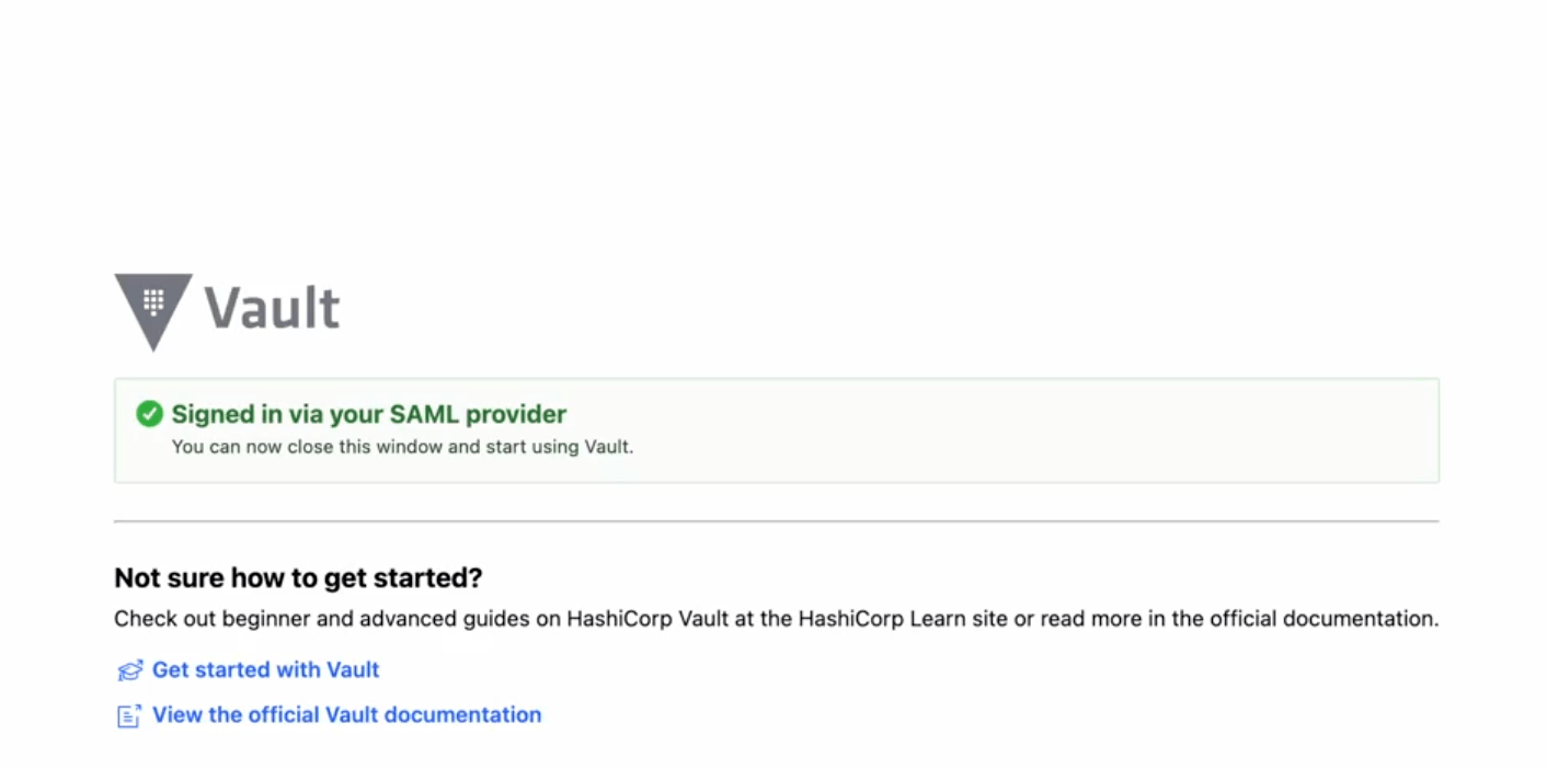 Vault SAML auth Okta sign-in flow