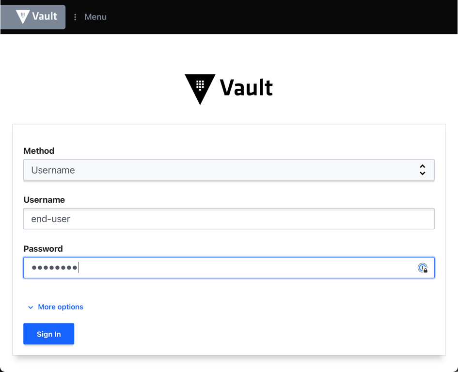 Vault OIDC provider presents the userpass auth method